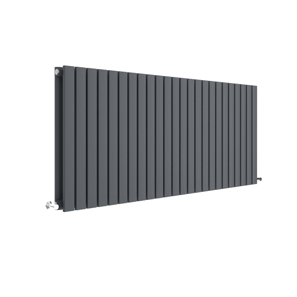 Balterley Square Horizontal Double Panel Radiator - 600Mm X 1398Mm - 4968 Btu - Anthracite