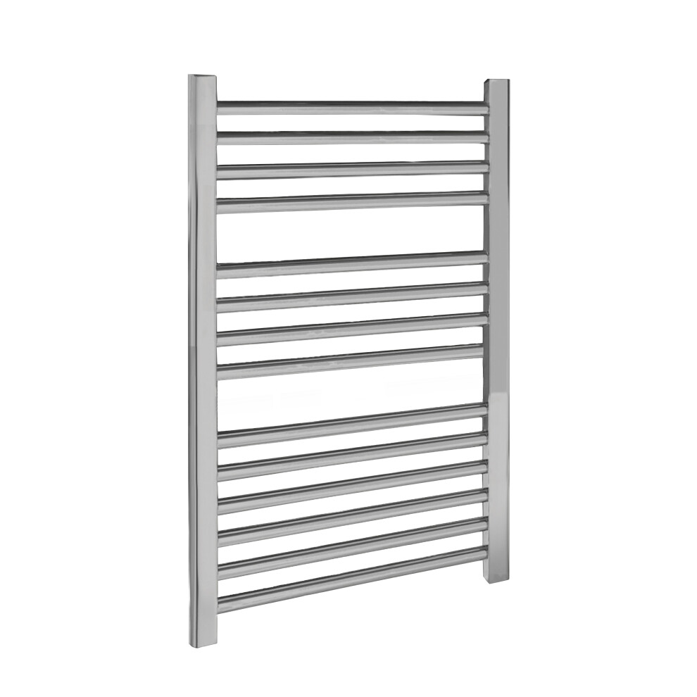 Heated Vertical Towel Rail with Straight Rails - 679 BTU - 700mm x 500mm - Chrome