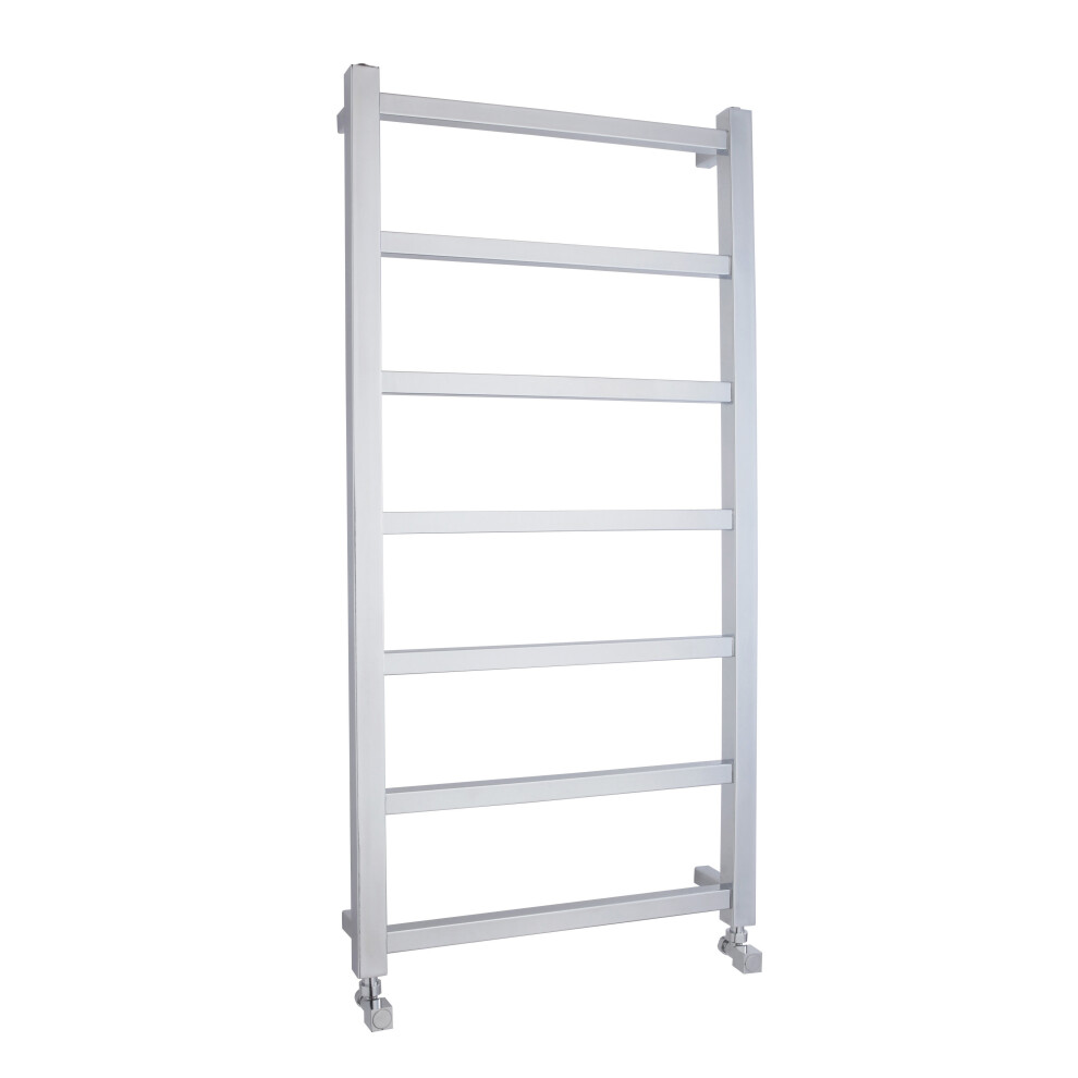 Heated Vertical Towel Rail with Square Tubes - 1200mm x 600mm - 864 BTU - Chrome