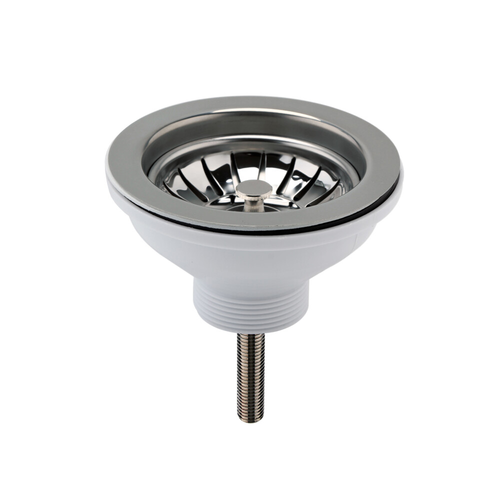 Fireclay Kitchen Sink Basket Strainer Waste - 90mm - Brushed Nickel