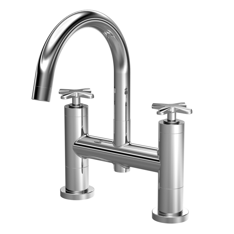 Balterley Connect Bath Filler Tap With Crosshead Handles - Chrome
