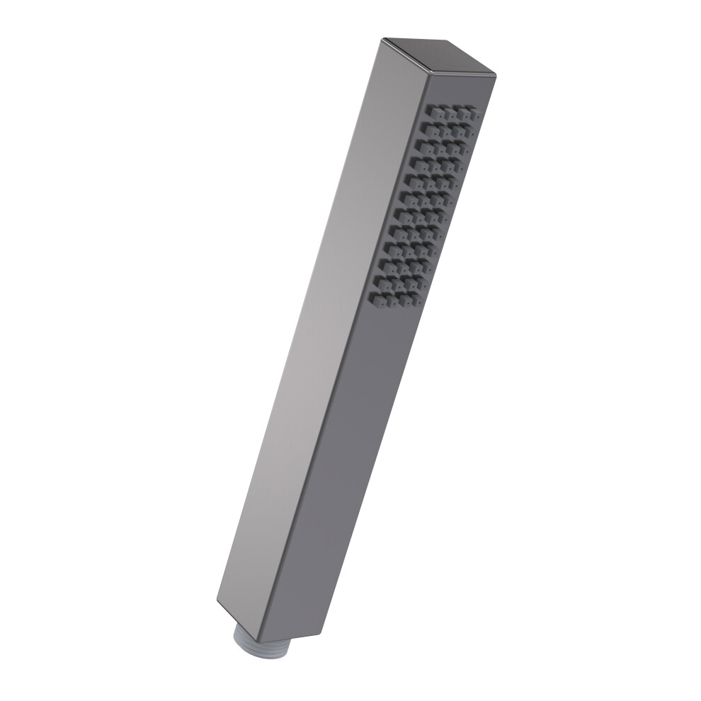 Minimalist Square Single Function Shower Handset - Brushed Pewter