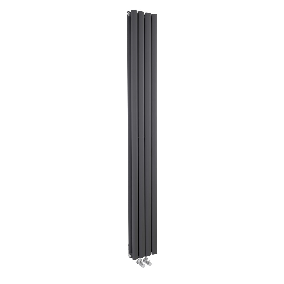 Compact Vertical Double Panel Radiator - 1800mm x 236mm - 2461 BTU - Anthracite- Balterley