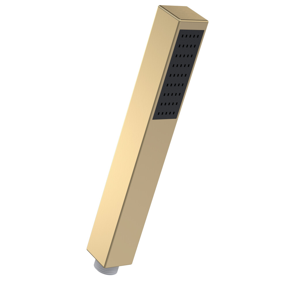 Minimalist Square Single Function Shower Handset - Brushed Brass