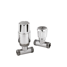 Balterley Straight Thermostatic Radiator Valves, Chrome Finish - Brass, Sold in Pairs (BHRV325)