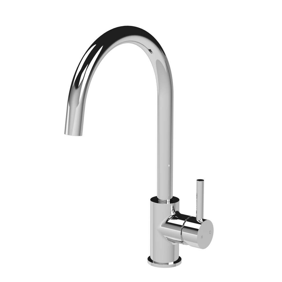 Minimalist Kitchen Mono Mixer Tap With 1 Lever Handle, 436Mm - Chrome 5056678433195