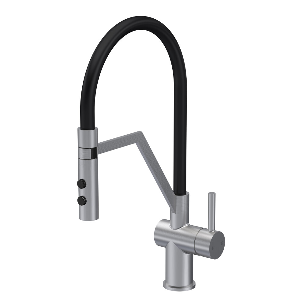 Modern Kitchen Mono Mixer Tap with 1 Lever Handle, 436mm - Brushed Nickel