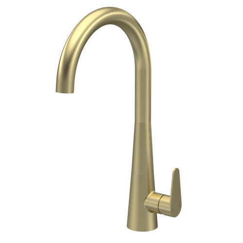 Balterley Kitchen Mono Mixer Tap with 1 Lever Handle, 398mm - Brushed Brass
