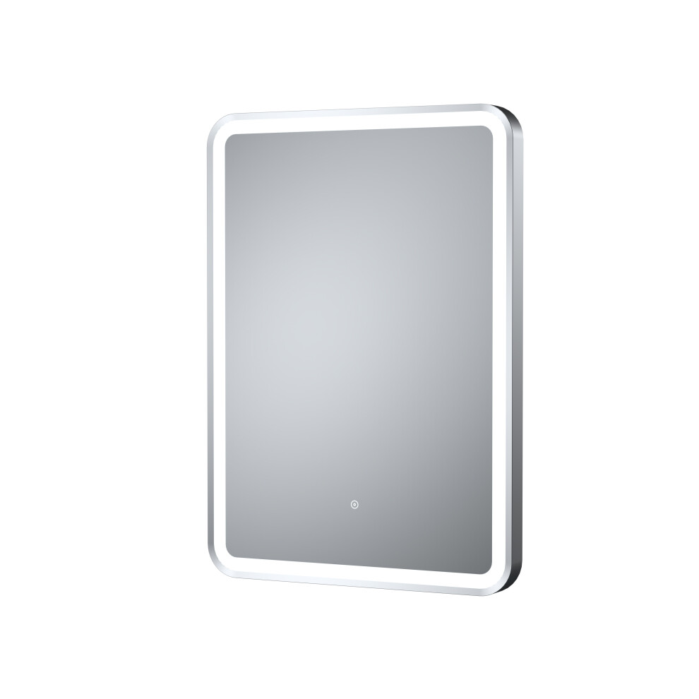 Rectangular LED Illuminated Touch Sensor Framed Mirror with Demister, 700mm x 500mm - Chrome