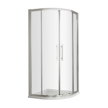 8mm Toughened Safety Glass Shower Quadrant, Chrome - 1000mm