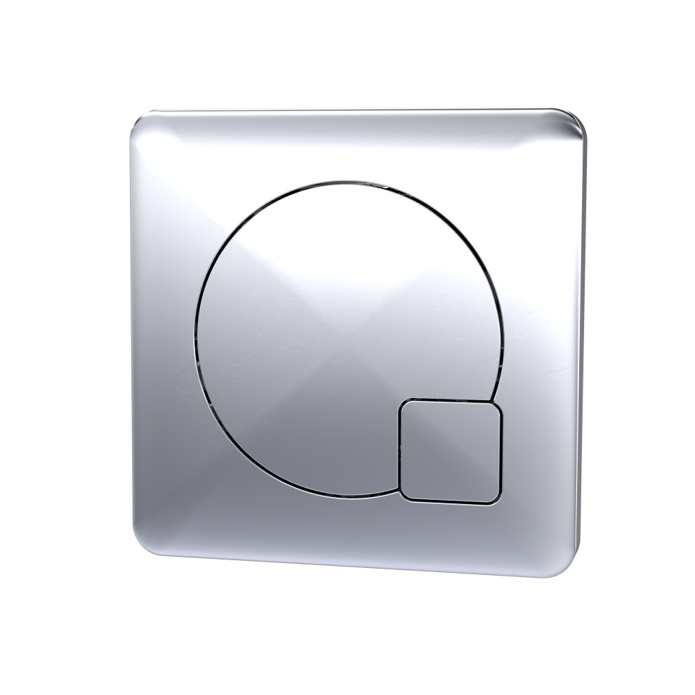 Square Dual Flush Push Button - 70mm - Chrome