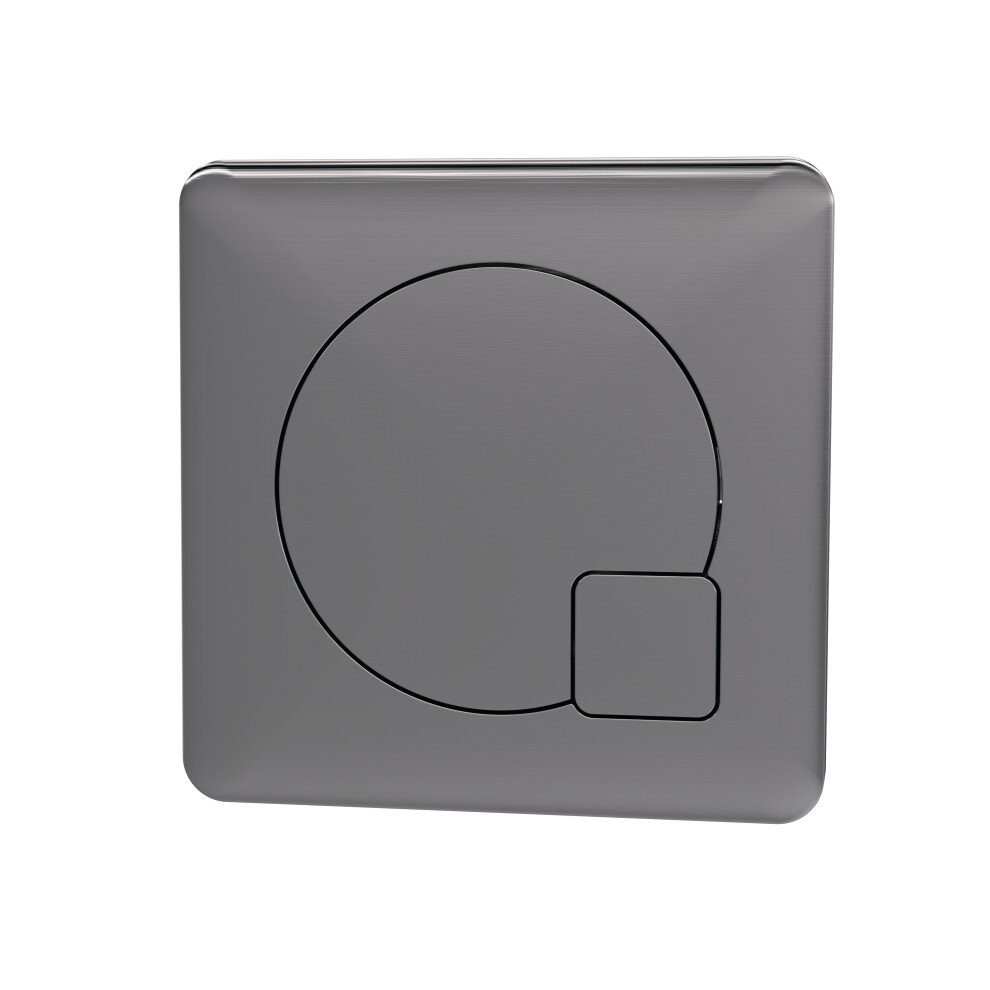 Square Dual Flush Push Button - 70mm - Brushed Pewter- Balterley