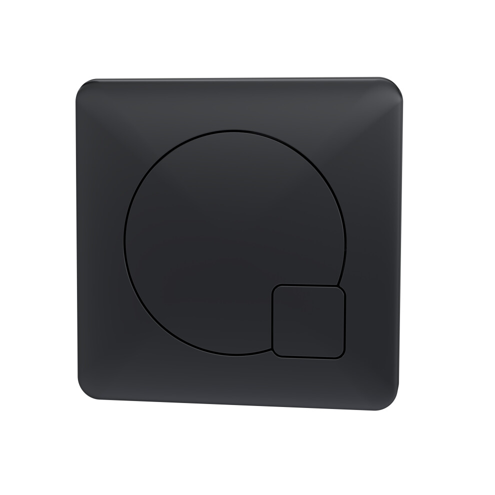 Square Dual Flush Push Button - 70mm - Matt Black