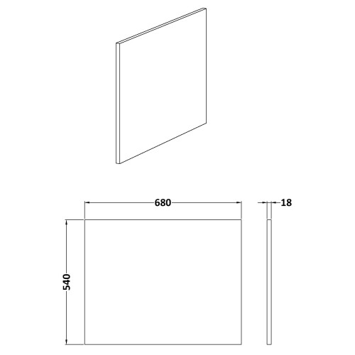 Balterley 700mm L Shape Square Reversible Bath End Panel - Satin Blue 1