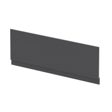 1700mm Edge/Power Straight Front Bath Panel & Plinth - Textured Woodgrain Graphite Grey