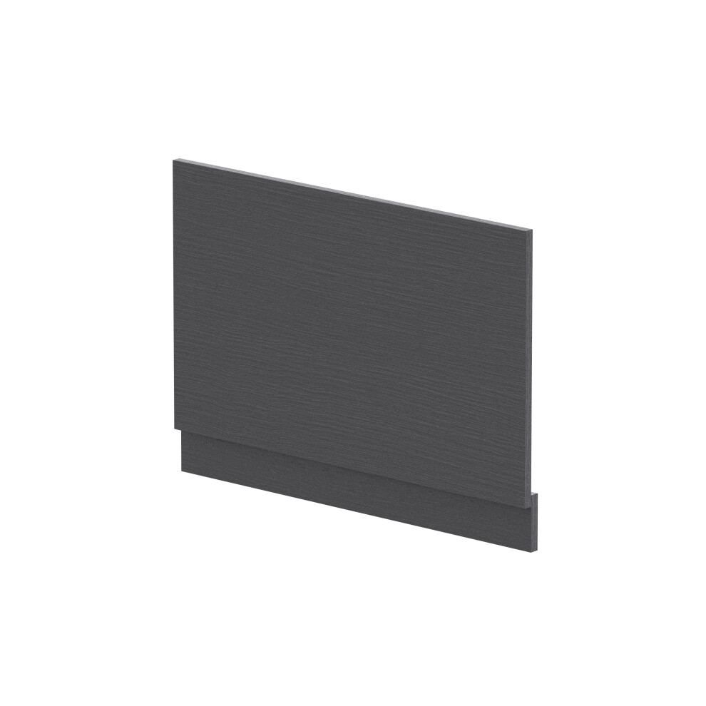 800mm Edge/Power Straight End Bath Panel & Plinth - Textured Woodgrain Graphite Grey