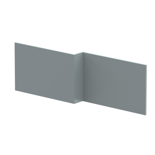 Balterley 1700mm Edge/Power L Shape Square Front Bath Panel - Matt Coastal Grey