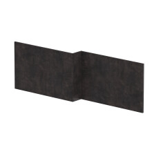 1700mm Edge/Power L Shape Square Front Bath Panel - Textured Matt Metallic Slate