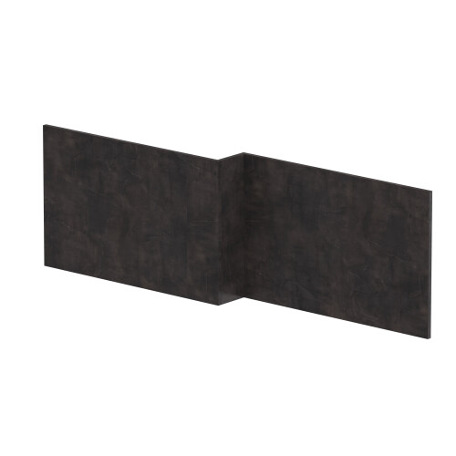 Balterley 1700mm Edge/Power L Shape Square Front Bath Panel - Textured Matt Metallic Slate