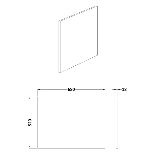 Balterley 1700mm Edge/Power L Shape Square End Bath Panel - Textured Matt Metallic Slate 1