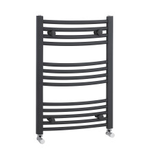 Heated Vertical Towel Rail with Curved Rails - 1051 BTU - 700mm x 500mm - Anthracite
