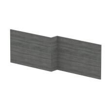 1700mm Square MFC Reversible Shower Bath Front Panel - Woodgrain Anthracite