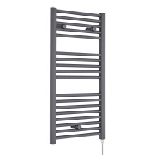 Electric Vertical Round Towel Rail with 18 Rails - 920mm x 480mm - 500 Watt - Anthracite