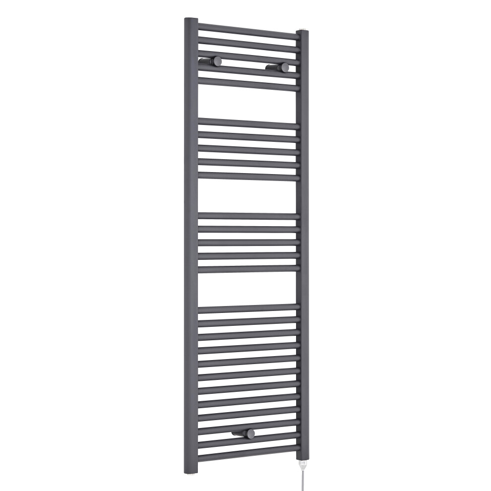 Balterley Electric Vertical Round Towel Rail With 27 Rails - 1375Mm X 480Mm - 750 Watt - Anthracite