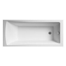White Single Ended Straight Shower Bath with Leg Set - 1600mm x 700mm