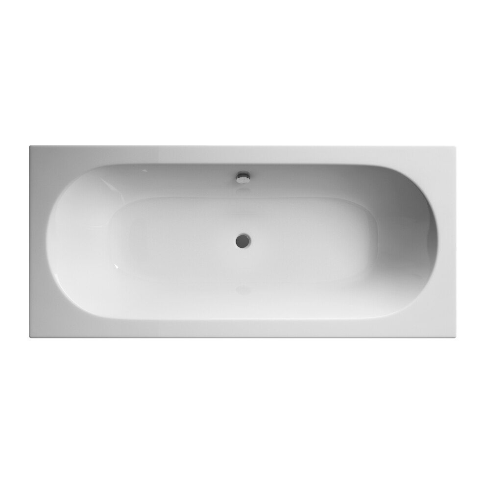 Double Ended Straight Shower Bath with Leg Set - 1700mm x 700mm (Tap, Waste and Panel Not Included)