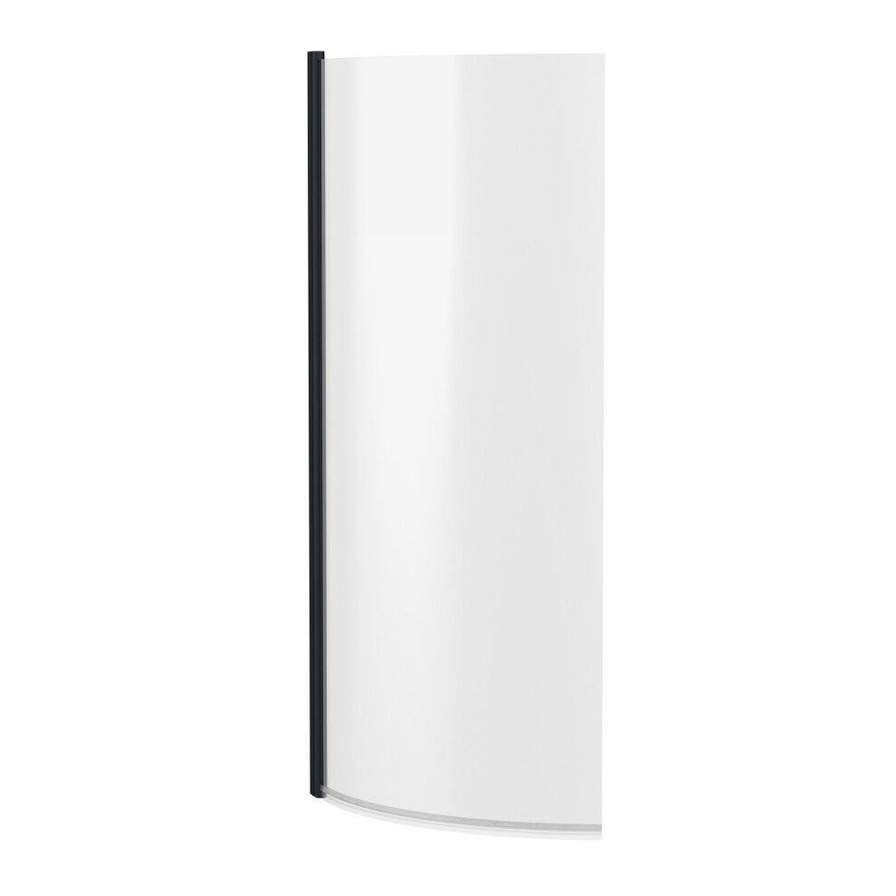 Balterley Curved 6Mm Toughened Safety Glass Reversible P-Bath Screen - Black