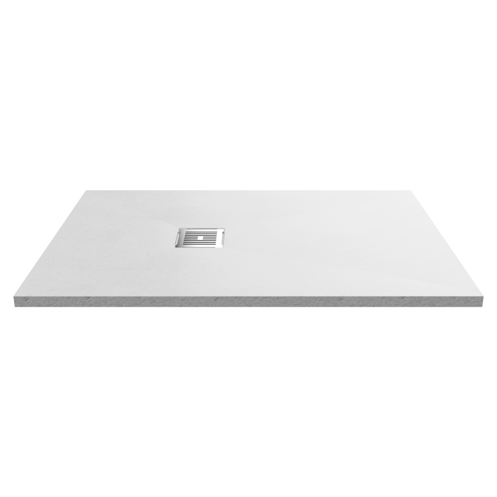 1200mm x 800mm Premium Slimline Rectangular Shower Tray - Slate White