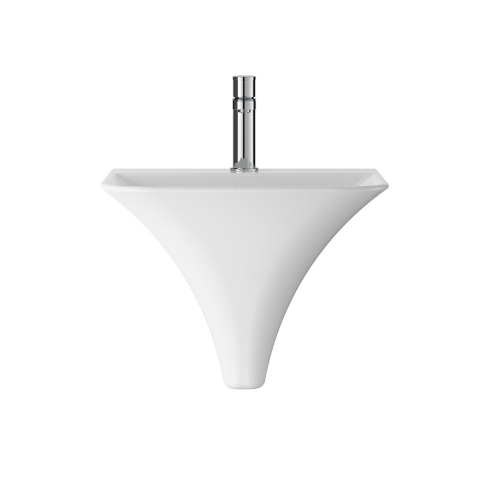 Wall Hung 1 Tap Hole Ceramic Basin - 460mm