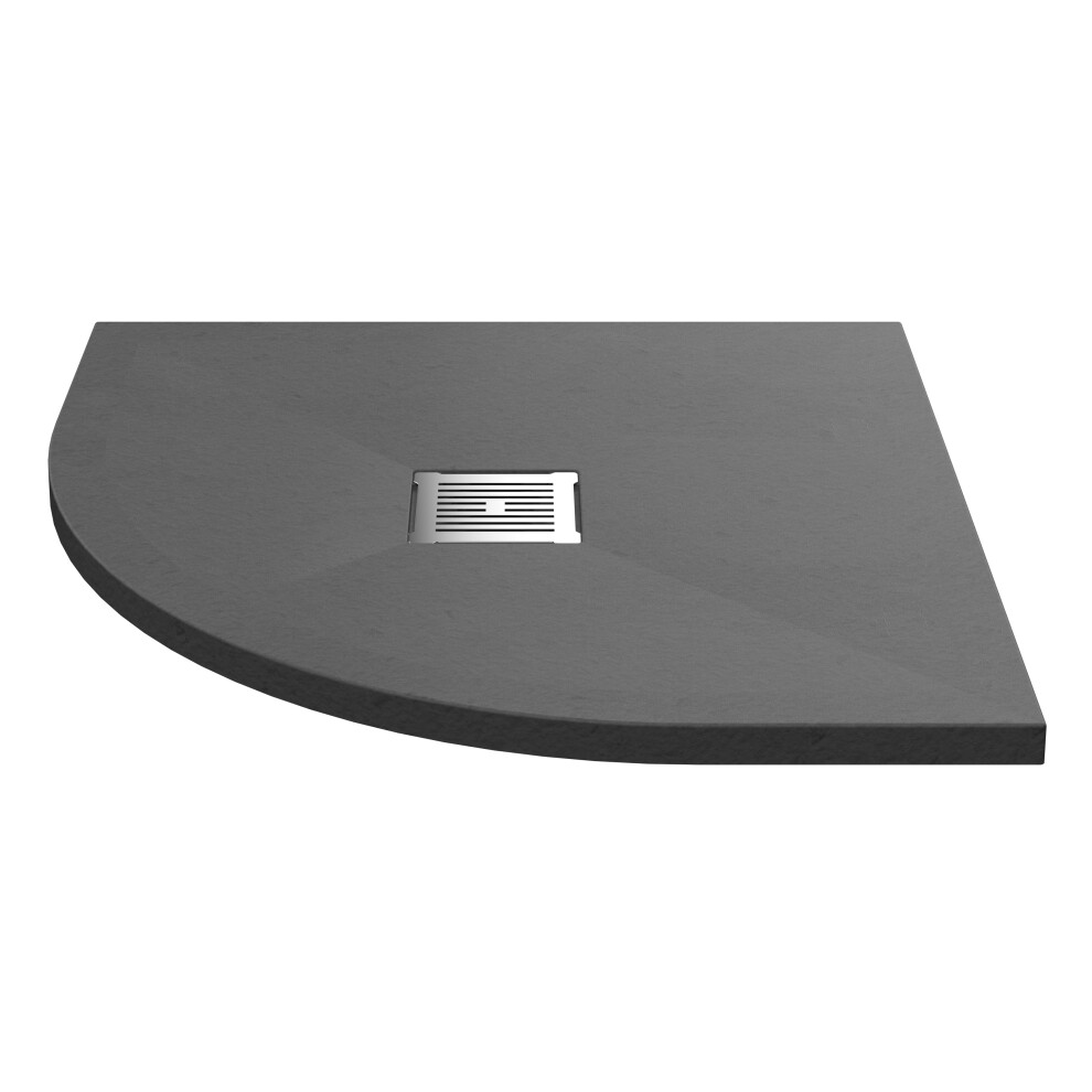 800mm Premium Slimline Quadrant Shower Tray - Slate Grey