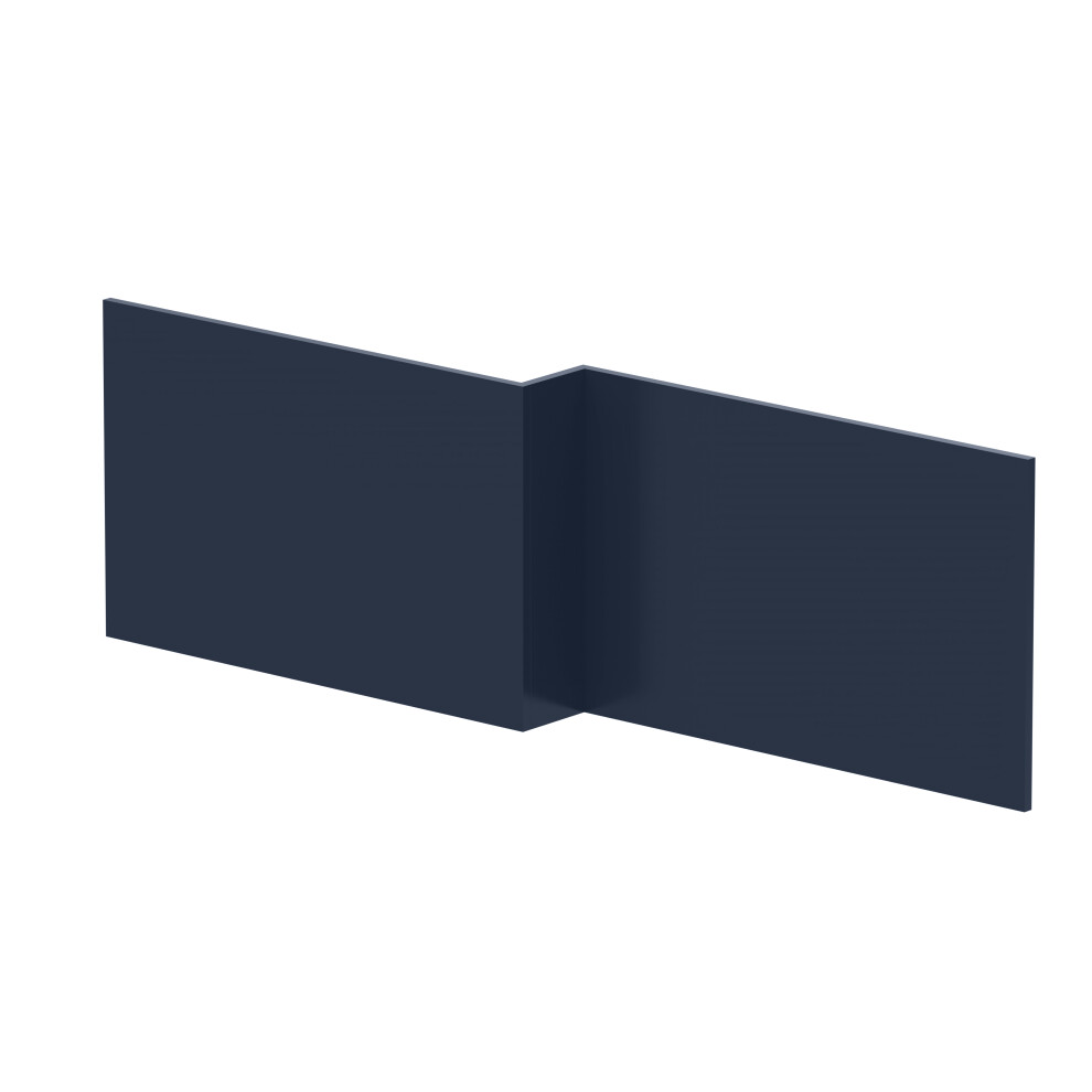 1700mm Edge/Power L Shape Square Front Bath Panel - Matt Midnight Blue