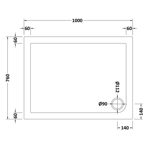 Balterley 1000mm x 760mm Premium Slip Resistant Rectangular Shower Tray - White 1