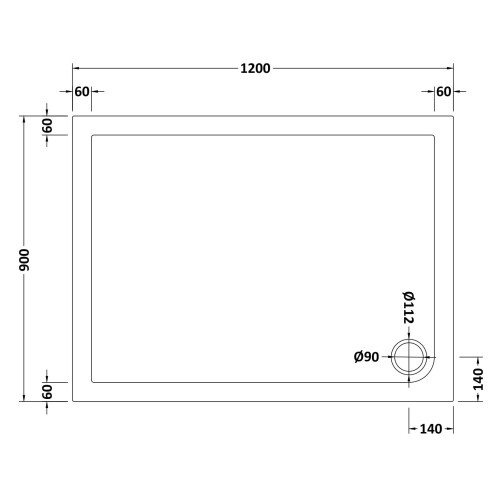 Balterley 1200mm x 900mm Premium Slip Resistant Rectangular Shower Tray - White 1