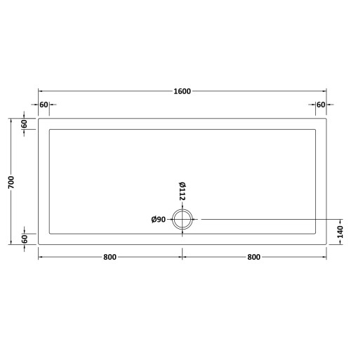 Balterley 1600mm x 700mm Premium Slip Resistant Rectangular Shower Tray - White 1
