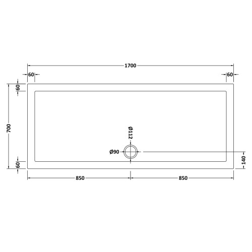 Balterley 1700mm x 700mm Premium Slip Resistant Rectangular Shower Tray - White 1