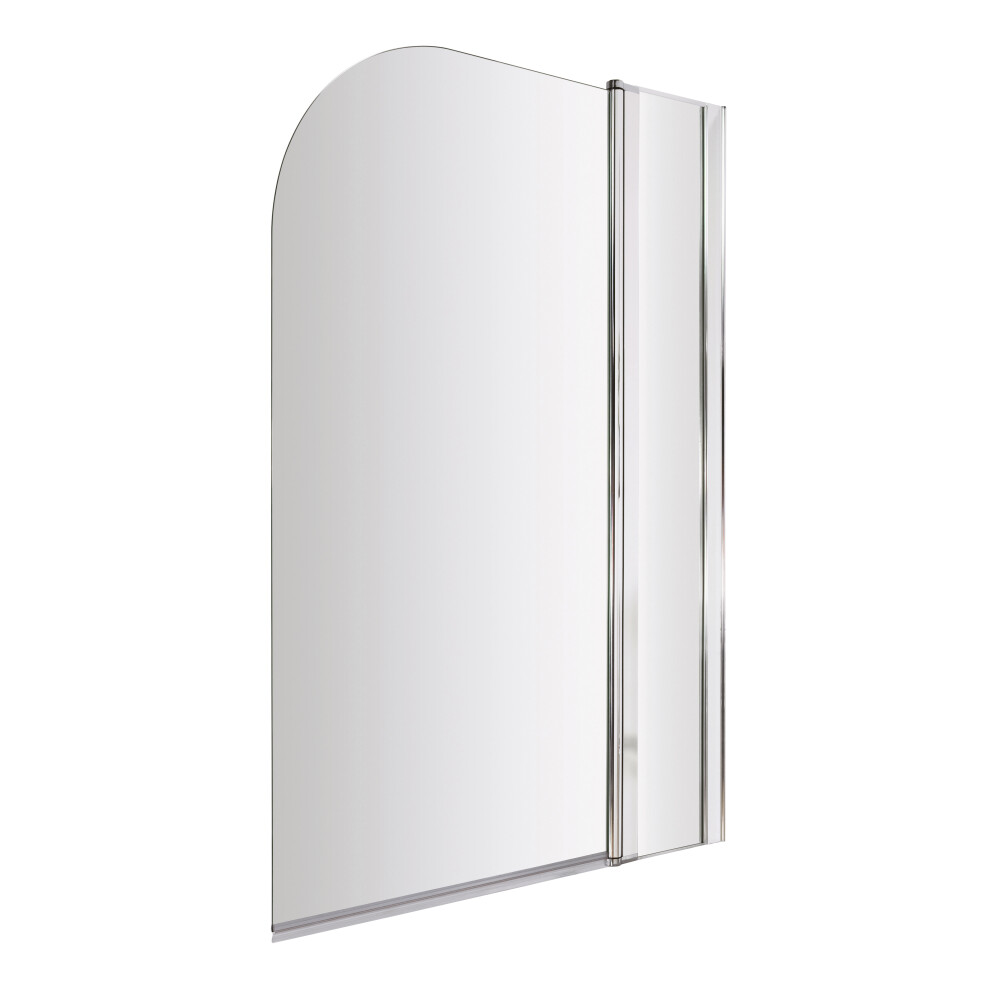 6mm Toughened Safety Glass Reversible Shower Bath Screen with Fixed Panel - Chrome