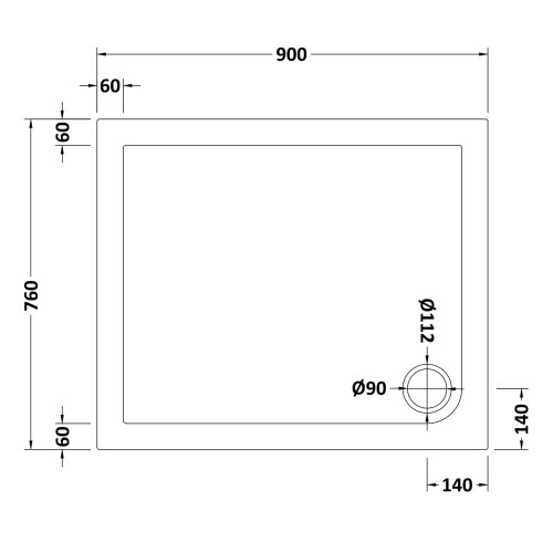 Balterley 900mm x 760mm Premium Rectangular Shower Tray - White 1