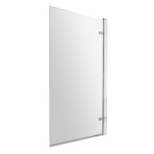 8mm Toughened Safety Glass Reversible Hinged Straight Shower Bath Screen - Chrome