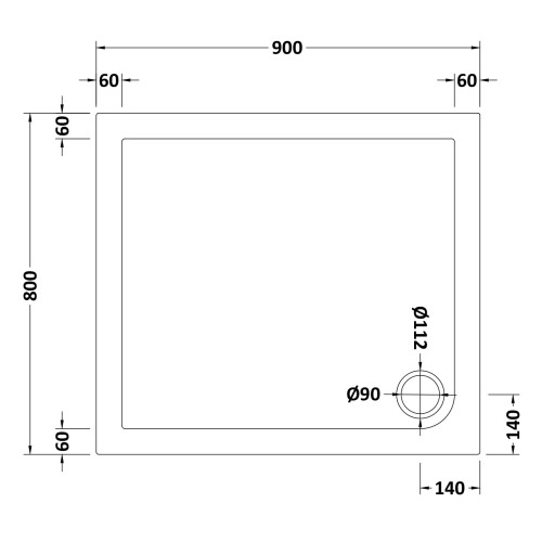 Balterley 900mm x 800mm Premium Rectangular Shower Tray - White 1