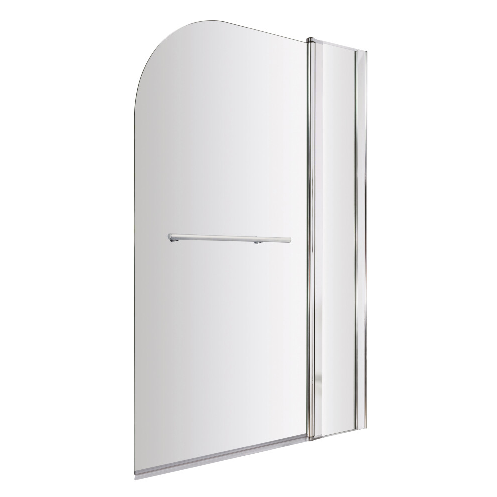 Chrome 6mm Glass Reversible Shower Bath Screen Fixed Panel 1433 x 998mm