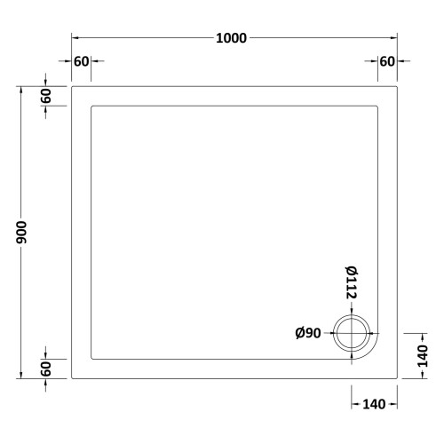 Balterley 1000mm x 900mm Premium Rectangular Shower Tray - White 1