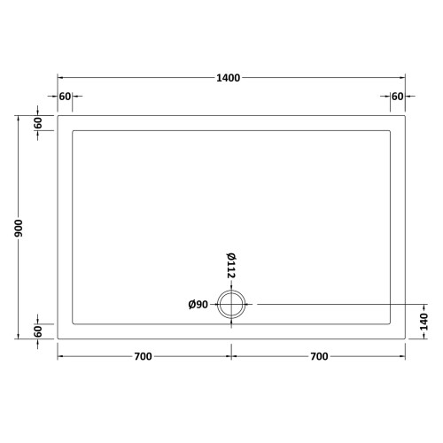 Balterley 1400mm x 900mm Premium Rectangular Shower Tray - White 1