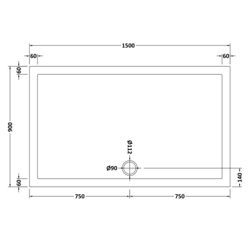 Balterley 1500mm x 900mm Premium Rectangular Shower Tray - White 1