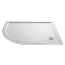 900mm x 760mm Premium Shower Tray - Left Hand Offset Quadrant - White