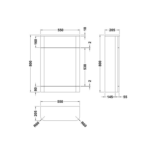 Balterley Floor Standing WC Toilet Unit - 550mm - Gloss White 1