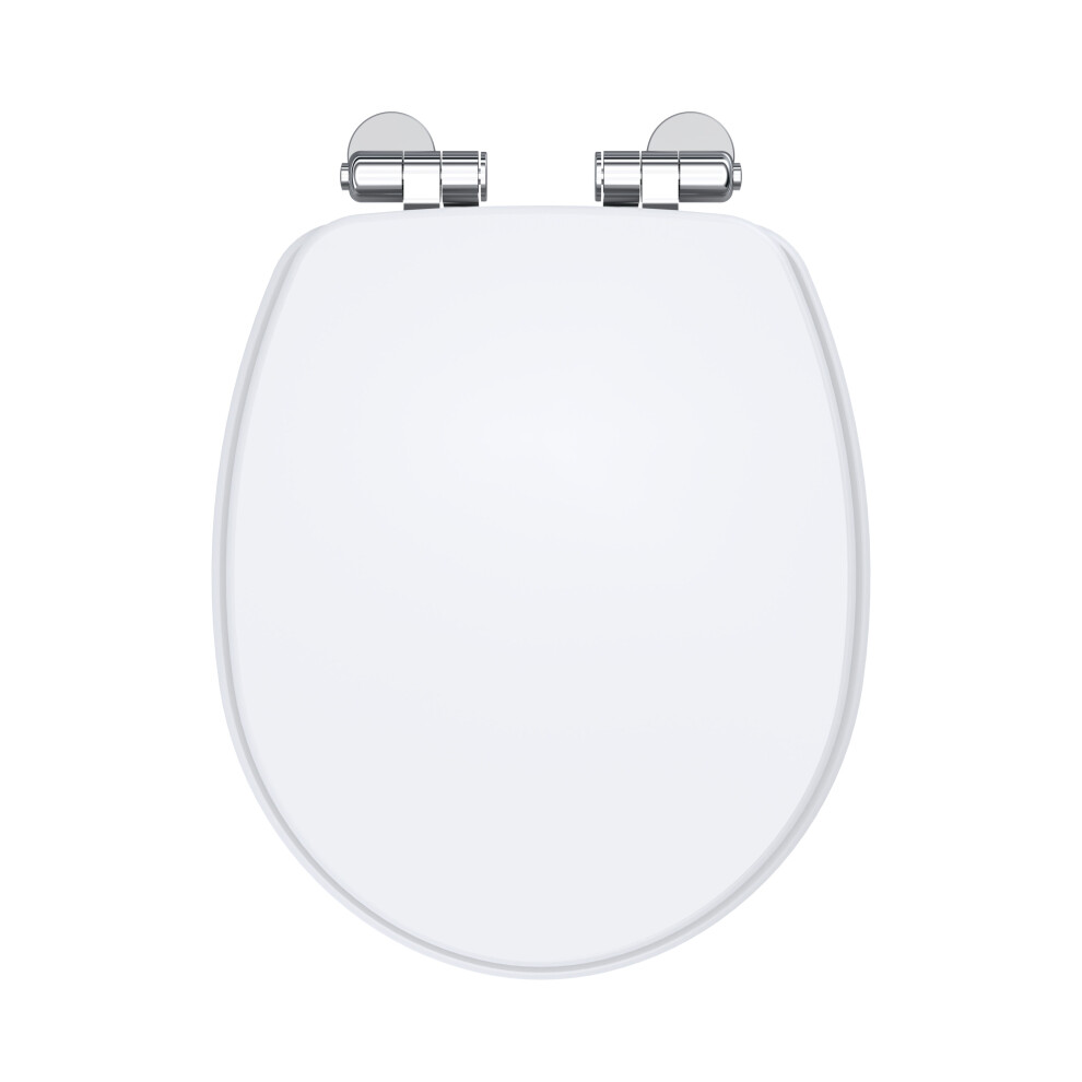 Traditional Soft Close, Top Fix Wooden Toilet Seat (Suitable for Legacy Balterley Toilets) - Gloss White